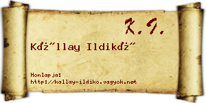 Kállay Ildikó névjegykártya