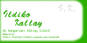 ildiko kallay business card
